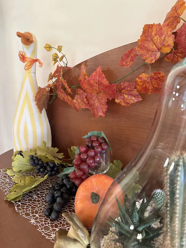 Decorazioni autunnali dell'agriturismo Al Buttasella con ochetta e piantine a Lavariano di Mortegliano (UD).