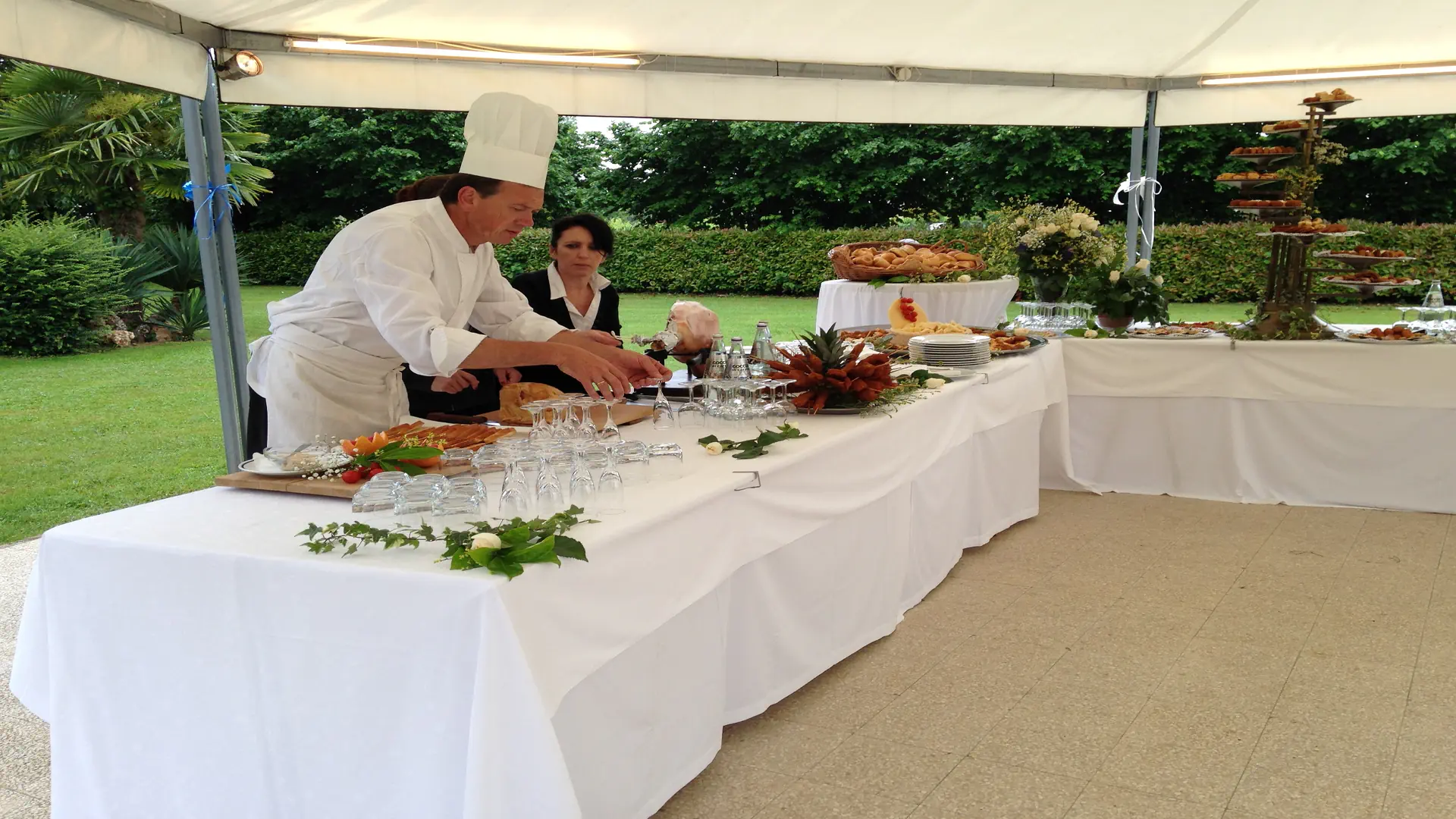 Allestimento per matrimonio dell'Agriturismo Al Buttasella con specialità friulane a Lavariano di Mortegliano (UD).