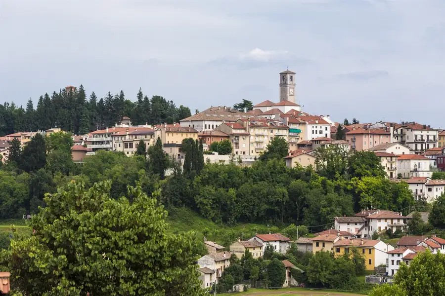 Città di San Daniele del Friuli circondata dagli alberi a pochi chilometri dall'Agriturismo Al Buttasella.